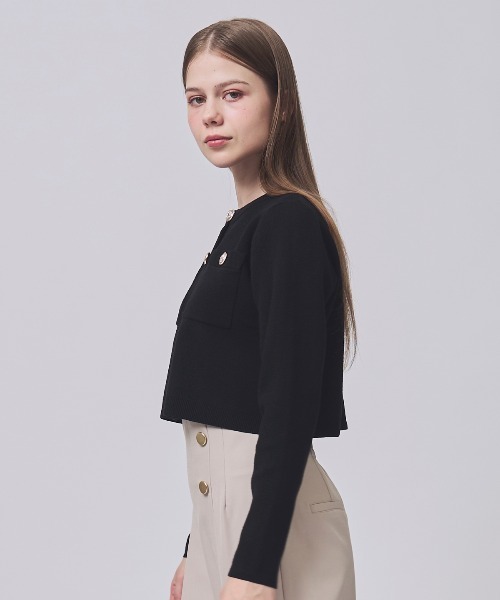 SWINGLE(スウィングル)の「金ボタンクルーネックカーディガン(カーディガン/ボレロ・レディース・イエロー/ピンク/ブラック/オフホワイト・FREE)」の14枚目の写真