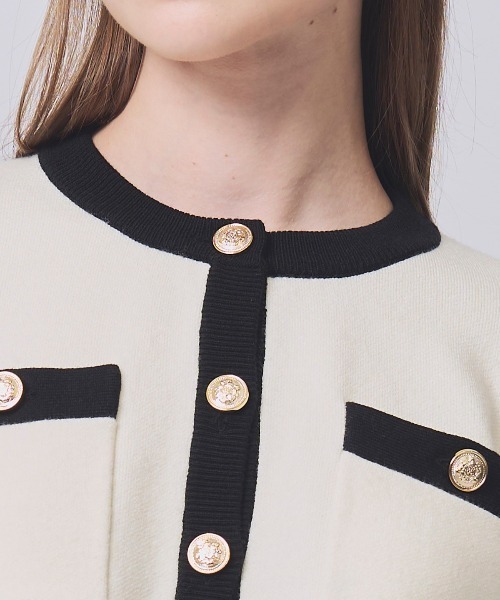 SWINGLE(スウィングル)の「金ボタンクルーネックカーディガン(カーディガン/ボレロ・レディース・イエロー/ピンク/ブラック/オフホワイト・FREE)」の8枚目の写真