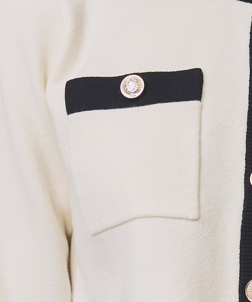 SWINGLE(スウィングル)の「金ボタンクルーネックカーディガン(カーディガン/ボレロ・レディース・イエロー/ピンク/ブラック/オフホワイト・FREE)」の9枚目の写真