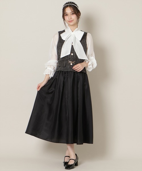 WILLSELECTION（ウィルセレクション）の「ツイードドッキングジレワンピース（ワンピース・レディース・ブルー/オフホワイト/ブラック・FREE）」の2枚目の写真