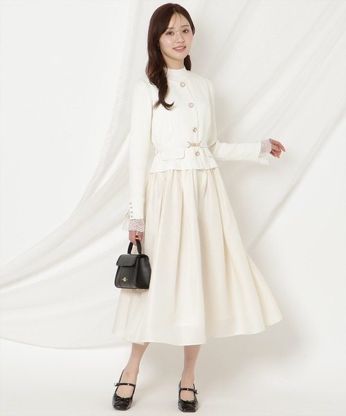 WILLSELECTION（ウィルセレクション）の「ツイードドッキングジレワンピース（ワンピース・レディース・ブルー/オフホワイト/ブラック・FREE）」の4枚目の写真