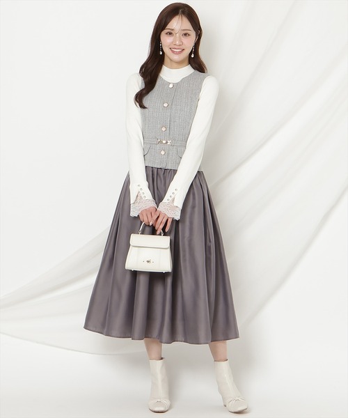 WILLSELECTION（ウィルセレクション）の「ツイードドッキングジレワンピース（ワンピース・レディース・ブルー/オフホワイト/ブラック・FREE）」の18枚目の写真