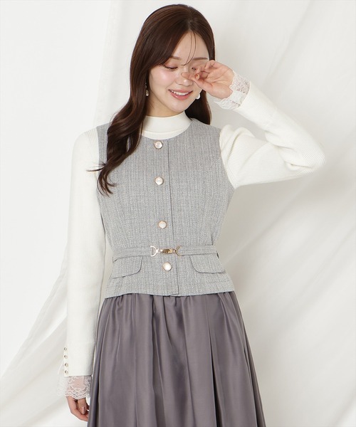 WILLSELECTION（ウィルセレクション）の「ツイードドッキングジレワンピース（ワンピース・レディース・ブルー/オフホワイト/ブラック・FREE）」の21枚目の写真