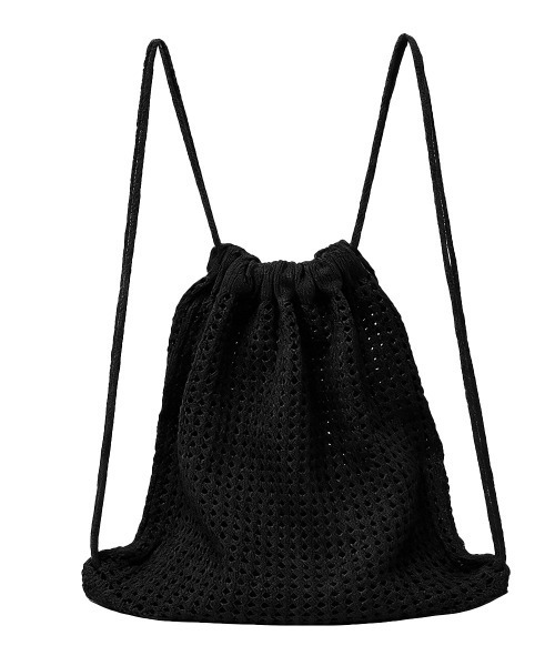 Miniministore（ミニミニストア）の「メッシュリュックサックニットナップサック（バックパック/リュック・レディース・ピンク/アイボリー/ブラック/ベージュ・FREE）」の20枚目の写真