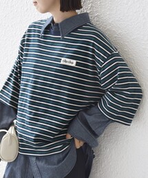 【WEB限定】マルチ ボーダー 5分袖 TEE