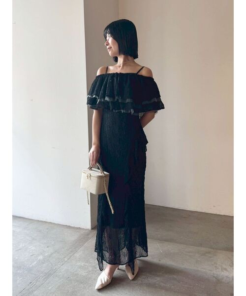 LAGUNAMOON（ラグナムーン）の「LADYレースフリルデザインボレロキャミ