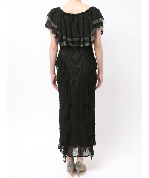 LAGUNAMOON（ラグナムーン）の「LADYレースフリルデザインボレロキャミワンピース 【オケージョンドレス】（ドレス・レディース・ブラック/ブルー・MEDIUM/SMALL）」の20枚目の写真