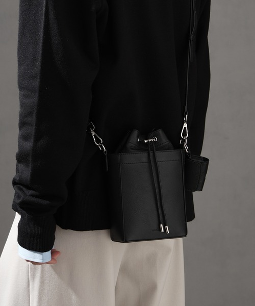 welise×ADAMPATEK】リアルレザー2wayショルダーバケットバッグ 