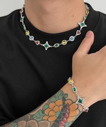 B.I.D.（ビーアイディー）の「《Bz》メンズ ストーンジュエリー ネックレス ブレスレット セット(BDS)（ネックレス）」