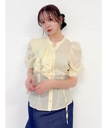 アシメフリルシアーブラウス