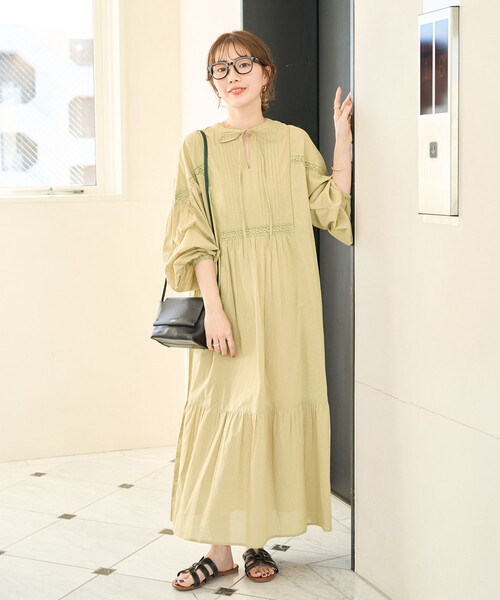FREAK'S STORE(フリークスストア)の「限定展開 インド レース 切り替え スキッパー ワンピース(ワンピース・レディース・イエロー/オフホワイト/ネイビー/ブラック・SMALL/MEDIUM)」の18枚目の写真