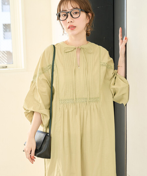 FREAK'S STORE(フリークスストア)の「限定展開 インド レース 切り替え スキッパー ワンピース(ワンピース・レディース・イエロー/オフホワイト/ネイビー/ブラック・SMALL/MEDIUM)」の19枚目の写真