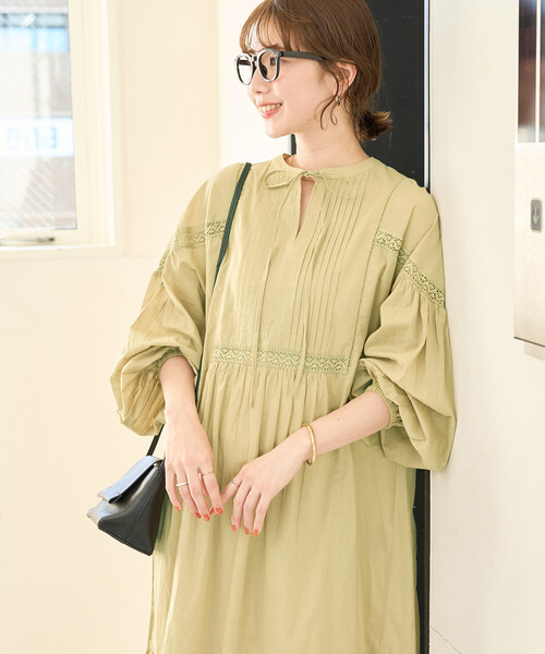 FREAK'S STORE(フリークスストア)の「限定展開 インド レース 切り替え スキッパー ワンピース(ワンピース・レディース・イエロー/オフホワイト/ネイビー/ブラック・SMALL/MEDIUM)」の22枚目の写真