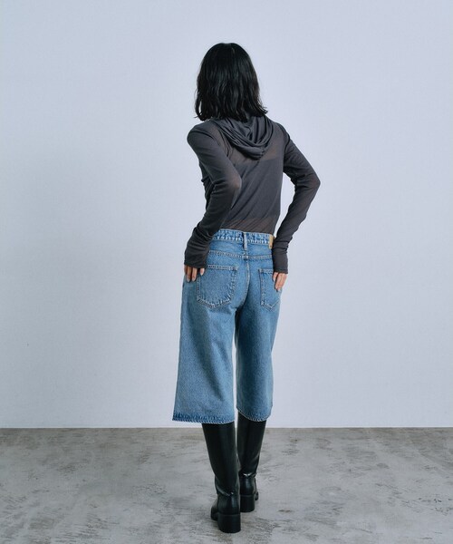 CODE A（コードエー）の「【Re】sheer hoodie tee（Tシャツ/カットソー・レディース・チャコールグレー/ホワイト・00）」の11枚目の写真