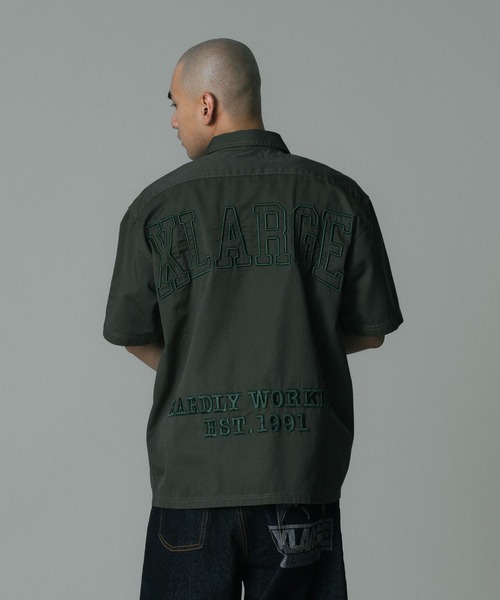 XLARGE(エクストララージ)の「ZIP UP S/S WORK SHIRT(シャツ/ブラウス・メンズ・カーキ/オリーブ/ブラック・S/M/L/XL)」の8枚目の写真
