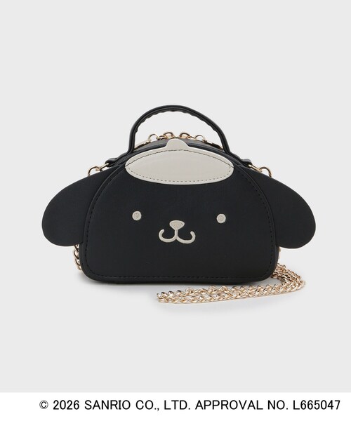 index（インデックス）の「◆【ポムポムプリン】2WAYミラー付きバニティーポーチ（ポーチ・レディース・ゴールド/イエロー/アイボリー/ブラック系7・00）」の2枚目の写真