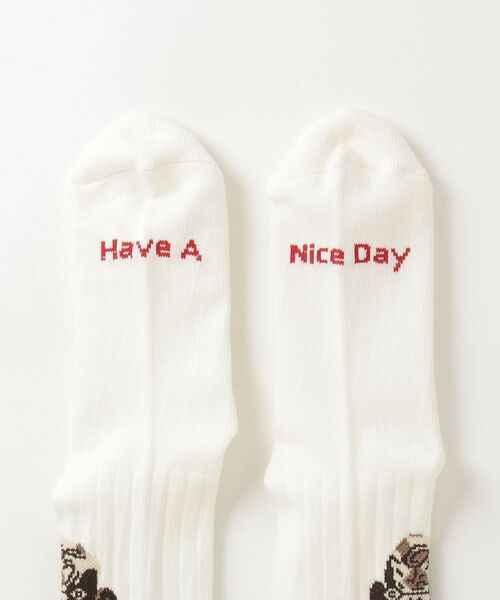 ROSTER SOX（ロスターソックス）の「ROSTER SOX/ロスターソックス  DOG SOCKS（ソックス/靴下・メンズ・ホワイト/オレンジ・2/1）」の3枚目の写真