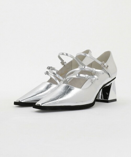 SY UNITED ARROWS(シーユナイテッドアローズ)の「<SY>ダブルリボン スクエア パンプス60↑(パンプス・レディース・シルバー/ブラック・23cm/22cm/24.5cm/22.5cm/24cm/23.5cm/25cm)」の3枚目の写真