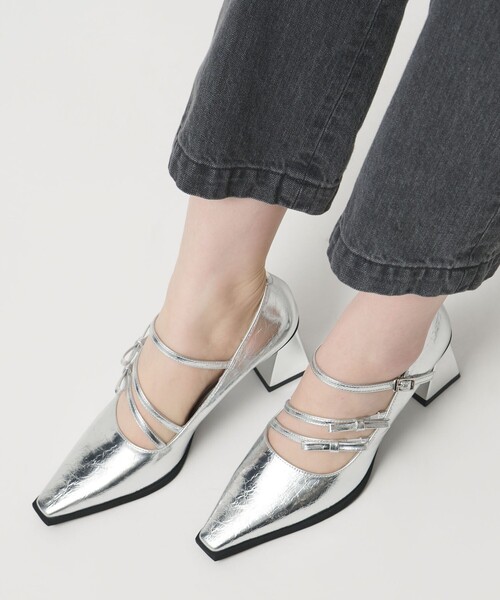 SY UNITED ARROWS(シーユナイテッドアローズ)の「<SY>ダブルリボン スクエア パンプス60↑(パンプス・レディース・シルバー/ブラック・23cm/22cm/24.5cm/22.5cm/24cm/23.5cm/25cm)」の14枚目の写真