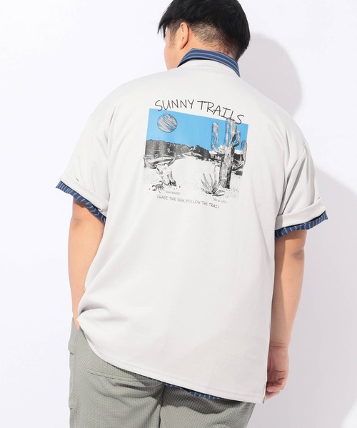 B&T CLUB(ビーティークラブ)の「Tシャツ 半袖 メンズ 大きいサイズ ヒヤテック バックプリント クルーネック B&T CLUB (ビーアンドティークラブ)(Tシャツ/カットソー・メンズ・ライトグレー/ダークグレー・X1(3L~4L)/X2(4L~5L)/X3(6L~7L)/X4(8L~9L))」の1枚目の写真