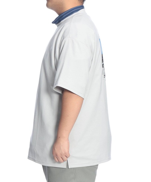 B&T CLUB(ビーティークラブ)の「Tシャツ 半袖 メンズ 大きいサイズ ヒヤテック バックプリント クルーネック B&T CLUB (ビーアンドティークラブ)(Tシャツ/カットソー・メンズ・ライトグレー/ダークグレー・X1(3L~4L)/X2(4L~5L)/X3(6L~7L)/X4(8L~9L))」の8枚目の写真