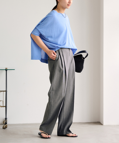 FRAMeWORK（フレームワーク）の「≪追加≫撥水強撚PEバレルパンツ（スラックス・レディース・チャコールグレー/ネイビー・40/38/36）」の12枚目の写真