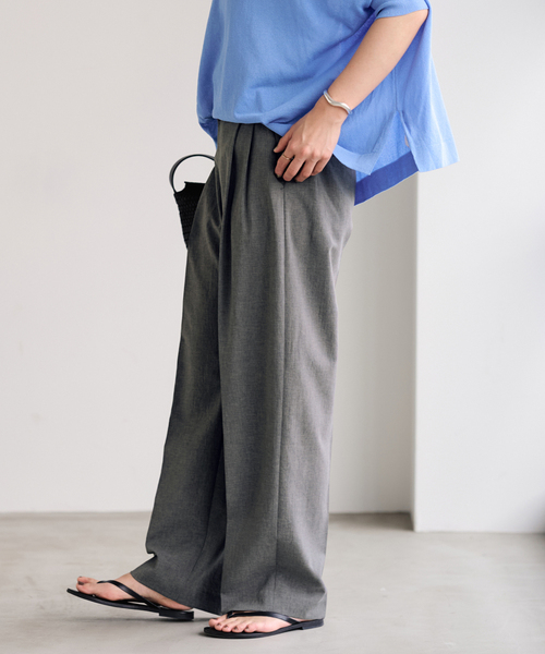 FRAMeWORK（フレームワーク）の「≪追加≫撥水強撚PEバレルパンツ（スラックス・レディース・チャコールグレー/ネイビー・40/38/36）」の15枚目の写真