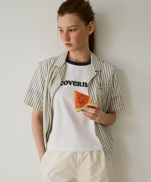 COVERNAT（カバーナット）の「ウィメンズクーパー ロゴ リンガー Tシャツ オフホワイト（Tシャツ/カットソー・レディース・その他・LARGE/WS/WM）」の3枚目の写真