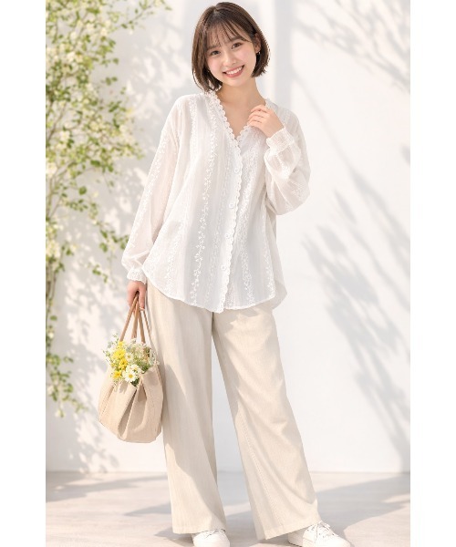 LAUTRE COTE（ロウトレコウト）の「レースカーディシャツ（シャツ/ブラウス・レディース・ホワイト・LARGE/MEDIUM/SMALL/X-LARGE）」の2枚目の写真