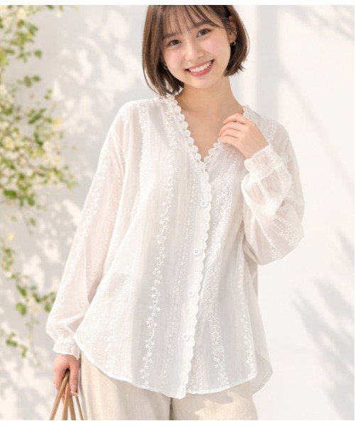 LAUTRE COTE（ロウトレコウト）の「レースカーディシャツ（シャツ/ブラウス・レディース・ホワイト・LARGE/MEDIUM/SMALL/X-LARGE）」の6枚目の写真