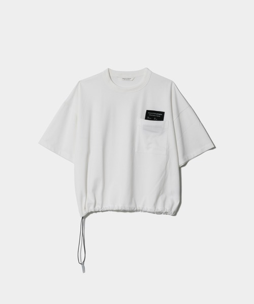 beautiful people(ビューティフルピープル)の「suvin compact jerseybig QOL tag T(Tシャツ/カットソー・レディース・オフホワイト/ブラック・38/40)」の2枚目の写真