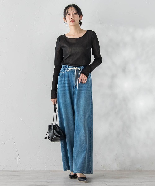 Droite lautreamont（ドロワットロートレアモン）の「ジャージデニムパンツ（デニムパンツ・レディース・ブルー系その他/ブルー・M）」の6枚目の写真