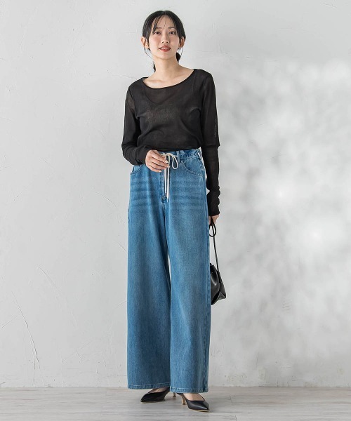 Droite lautreamont（ドロワットロートレアモン）の「ジャージデニムパンツ（デニムパンツ・レディース・ブルー系その他/ブルー・M）」の9枚目の写真