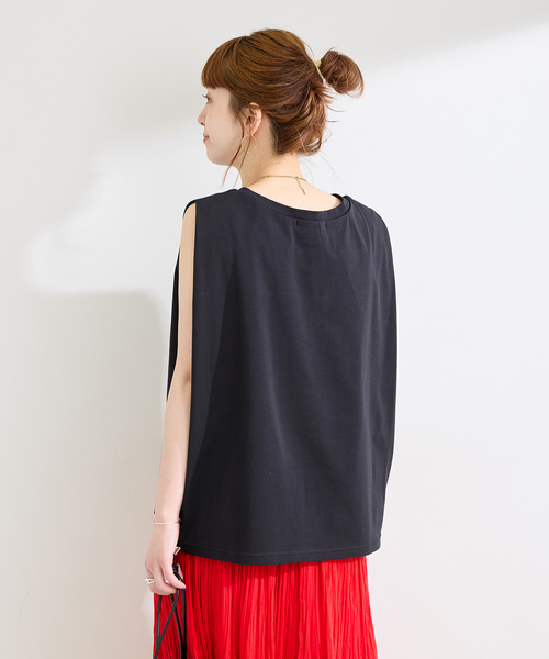 B.C STOCK(ベーセーストック)の「《追加4》ウォッシャブル / 接触冷感 / ノースリボックスTEE(Tシャツ/カットソー・レディース・ブラック/レッド/ウッド/ホワイト/ブルー・FREE)」の17枚目の写真
