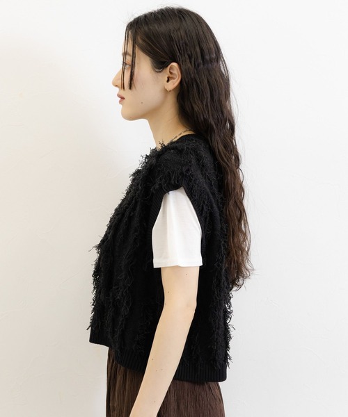 RAGEBLUE(レイジブルー)の「フリンジニットベスト(ベスト・レディース・レッド/ブラック・FREE)」の18枚目の写真