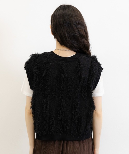 RAGEBLUE(レイジブルー)の「フリンジニットベスト(ベスト・レディース・レッド/ブラック・FREE)」の17枚目の写真