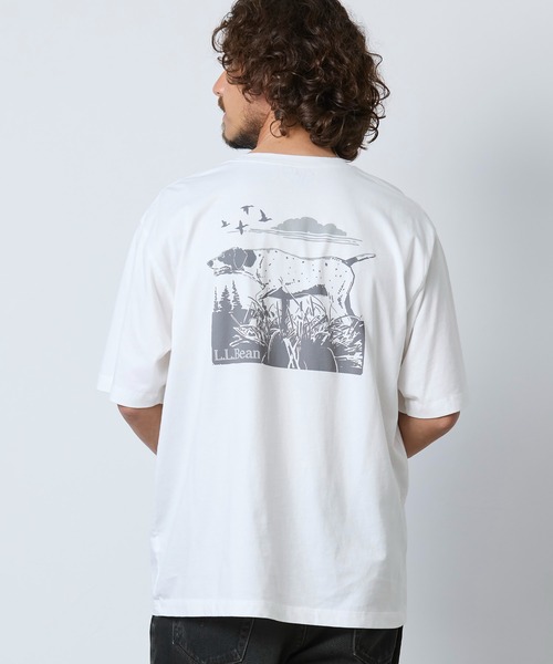 L.L.Bean（エルエルビーン）の「ボクシー・ティ、ポケット付きラベル・グラフィック 米国フィット・レギュラー（Tシャツ/カットソー・メンズ・ベージュ系/ホワイト・X-LARGE/LARGE/MEDIUM/SMALL）」の6枚目の写真
