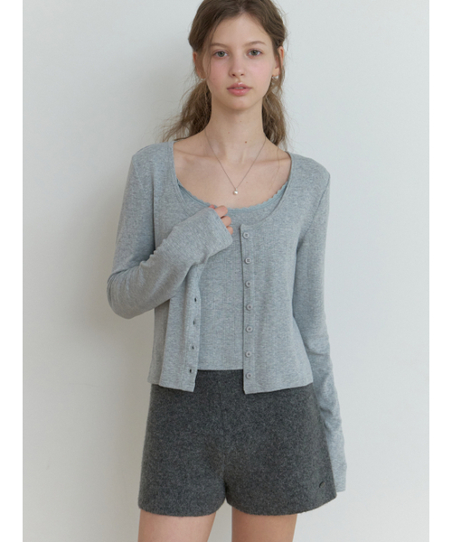 RE_L(リエル)の「Linn cardigan set_2piece (gray)(カーディガン/ボレロ・レディース・その他・FREE)」の1枚目の写真