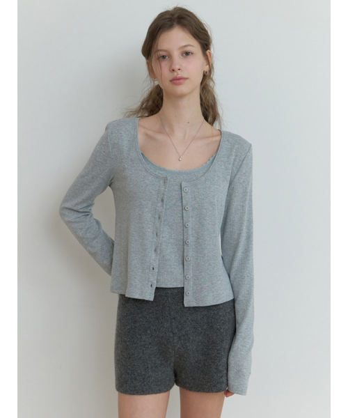 RE_L(リエル)の「Linn cardigan set_2piece (gray)(カーディガン/ボレロ・レディース・その他・FREE)」の2枚目の写真