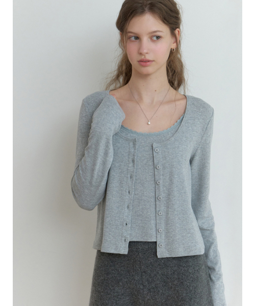 RE_L(リエル)の「Linn cardigan set_2piece (gray)(カーディガン/ボレロ・レディース・その他・FREE)」の3枚目の写真