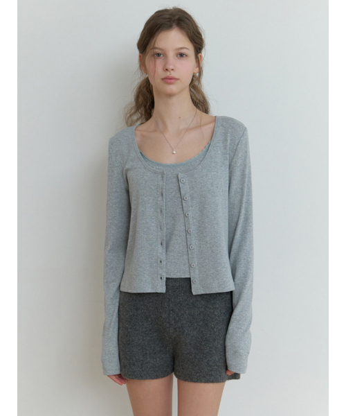 RE_L(リエル)の「Linn cardigan set_2piece (gray)(カーディガン/ボレロ・レディース・その他・FREE)」の4枚目の写真