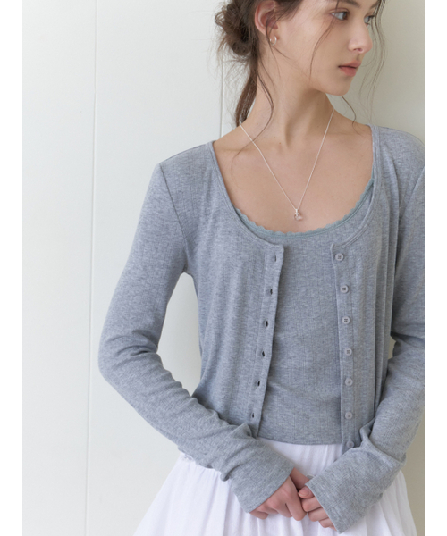 RE_L(リエル)の「Linn cardigan set_2piece (gray)(カーディガン/ボレロ・レディース・その他・FREE)」の5枚目の写真