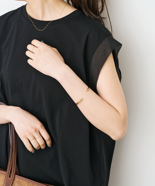 Spick & Span(スピックアンドスパン)の「オーガンジーコンビルーズプルオーバー(Tシャツ/カットソー・レディース・ホワイト系その他/ブラウン/ブラック・FREE)」の11枚目の写真