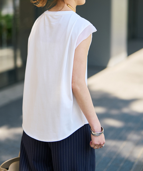 Spick & Span(スピックアンドスパン)の「オーガンジーコンビルーズプルオーバー(Tシャツ/カットソー・レディース・ホワイト系その他/ブラウン/ブラック・FREE)」の18枚目の写真