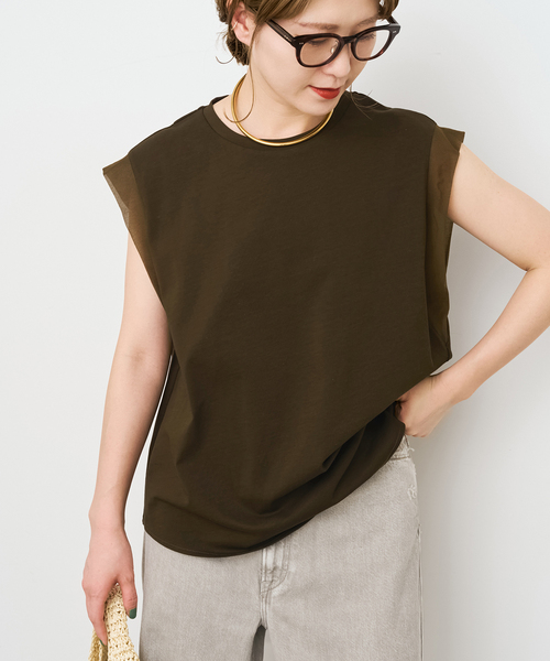 Spick & Span(スピックアンドスパン)の「オーガンジーコンビルーズプルオーバー(Tシャツ/カットソー・レディース・ホワイト系その他/ブラウン/ブラック・FREE)」の21枚目の写真