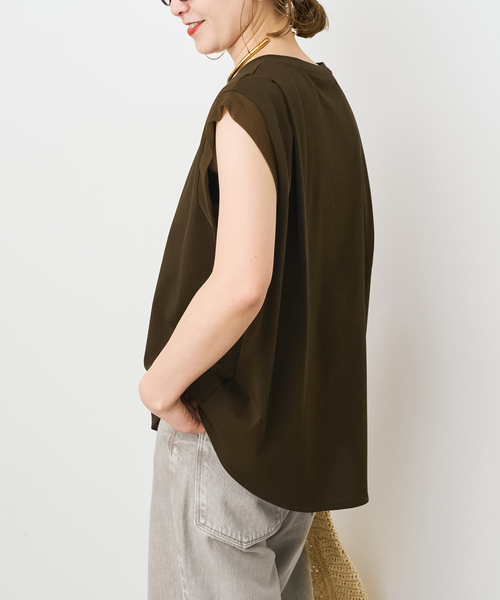 Spick & Span(スピックアンドスパン)の「オーガンジーコンビルーズプルオーバー(Tシャツ/カットソー・レディース・ホワイト系その他/ブラウン/ブラック・FREE)」の22枚目の写真