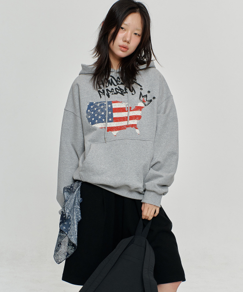 PAPERBOY（ペーパーボーイ）の「USA ヴィンテージフードパーカー-メランジ（パーカー・レディース・その他・MEDIUM/LARGE/X-LARGE）」の2枚目の写真