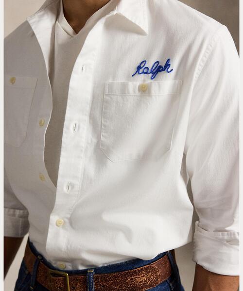 POLO RALPH LAUREN(ポロ ラルフ ローレン)の「エンブロイダリー ヘリンボーン オーバーシャツ(シャツ/ブラウス・メンズ・ホワイト・M/S/L/XL/XS)」の5枚目の写真
