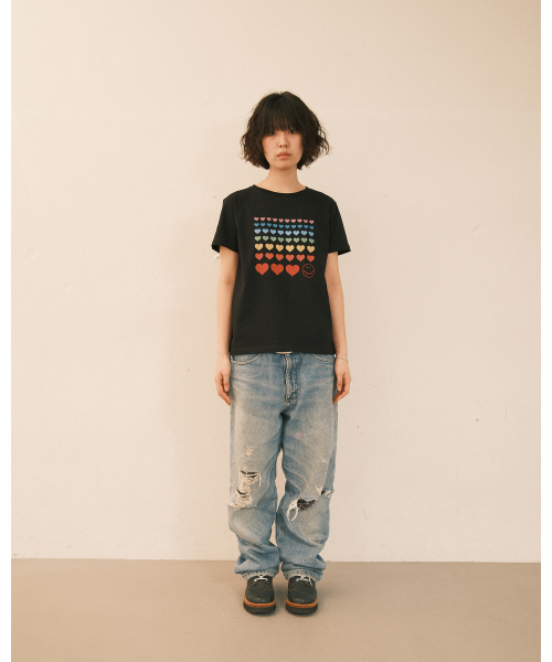 THE SCOT WRECK（ザ スコットレック）の「Rainbow heart（Tシャツ/カットソー・レディース・ブラック・LG/MD）」の6枚目の写真