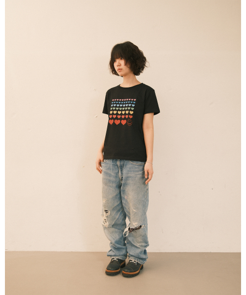 THE SCOT WRECK（ザ スコットレック）の「Rainbow heart（Tシャツ/カットソー・レディース・ブラック・LG/MD）」の7枚目の写真